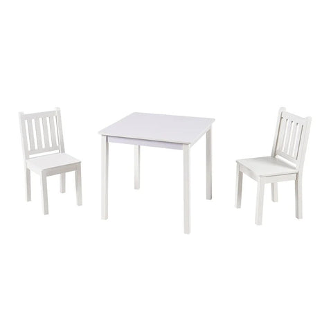 Dječiji drveni sto sa 2 stolice, set za učenje, crtanje, igru, jelo - BIJELI