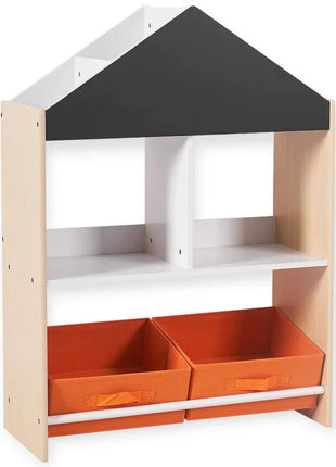 Dječiji ormarić, regal za igračke i knjige sa tablom za pisanje, kuća, drvo