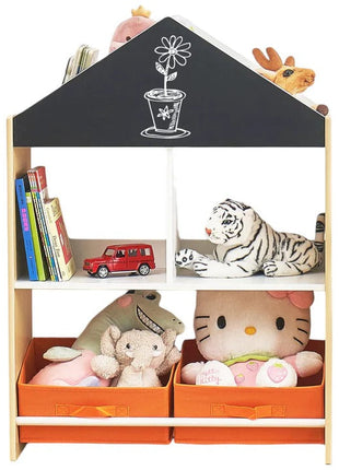 Dječiji ormarić, regal za igračke i knjige sa tablom za pisanje, kuća, drvo