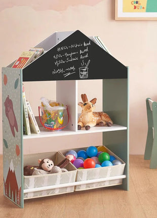 Dječiji ormar, Ormar za igračke i knjige sa medvjedom, Crna tabla za pisanje, Kuća ŠUMA