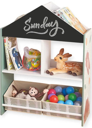 Dječiji ormar, Ormar za igračke i knjige sa medvjedom, Crna tabla za pisanje, Kuća ŠUMA