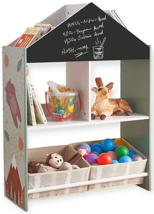 Dječiji ormar, Ormar za igračke i knjige sa medvjedom, Crna tabla za pisanje, Kuća ŠUMA