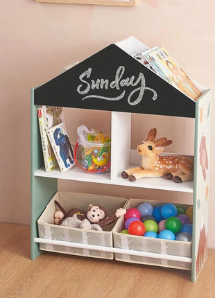 Dječiji ormar, Ormar za igračke i knjige sa medvjedom, Crna tabla za pisanje, Kuća ŠUMA