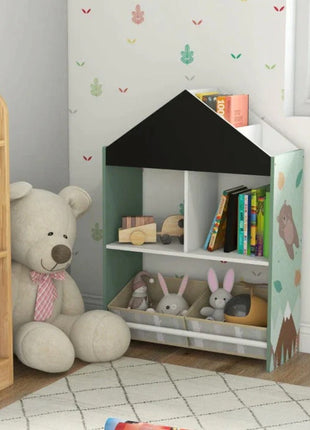 Dječiji ormar, Ormar za igračke i knjige sa medvjedom, Crna tabla za pisanje, Kuća ŠUMA