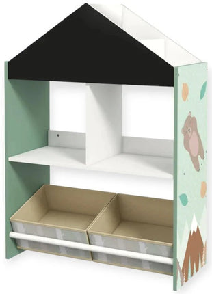 Dječiji ormar, Ormar za igračke i knjige sa medvjedom, Crna tabla za pisanje, Kuća ŠUMA