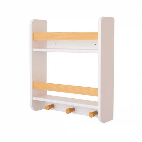 Dječija polica, Zid sa policama i vješalicama, bijela, za dječiju sobu