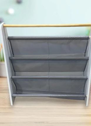 Prenosna dječija polica za knjige, namještaj za dječiju sobu, bijela, siva