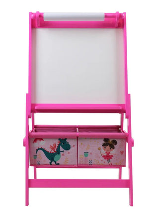 Dječija drvena ploča na stalku za pisanje i crtanje, dvostrana sa kutijom za odlaganje - SNOVI