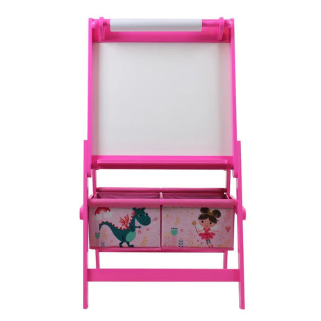 Dječija drvena ploča na stalku za pisanje i crtanje, dvostrana sa kutijom za odlaganje - SNOVI
