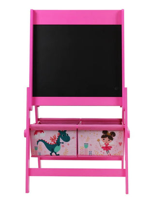 Dječija drvena ploča na stalku za pisanje i crtanje, dvostrana sa kutijom za odlaganje - SNOVI