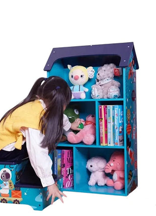 Dječija drvena polica za odlaganje igračaka i knjiga - UNIVERZUM