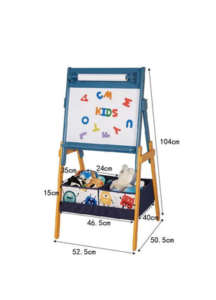 Dječija drvena ploča sa magnetima na postolju, za učenje, crtanje i odlaganje - DUH