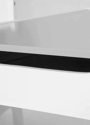 Dječiji drveni sto sa 2 stolice, komplet, dvostrani sa crnom tablom, 2 u 1 - za igru i odlaganje BELO/SIVA