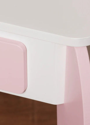 Dječiji drveni toaletni stočić sa ogledalom i svetlima KINDER HOME, roze, 92 cm