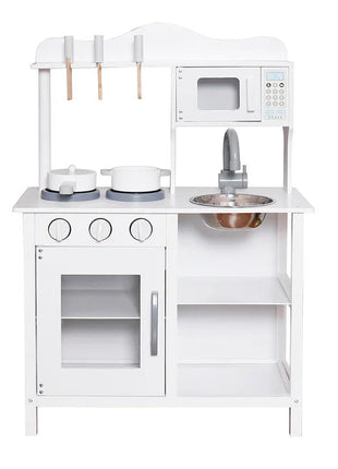 Dječija drvena kuhinja sa dodacima za igru - bijela