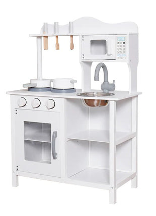Dječija drvena kuhinja sa dodacima za igru - bijela