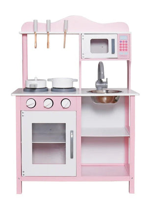 Dječija drvena kuhinja za igru sa dodacima - roze