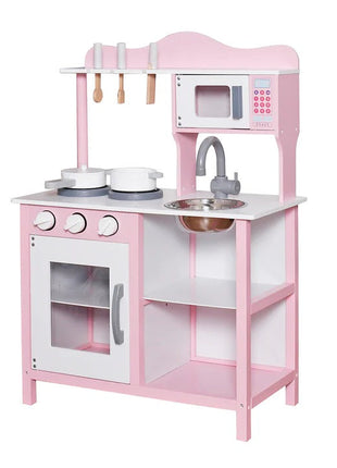 Dječija drvena kuhinja za igru sa dodacima - roze