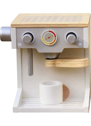 Dječija drvena espreso mašina za kafu sa šoljicom - bijelo/siva