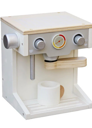 Dječija drvena espreso mašina za kafu sa šoljicom - bijelo/siva