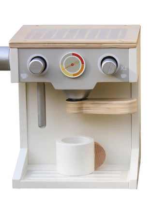 Dječija drvena espreso mašina za kafu sa šoljicom - bijelo/siva