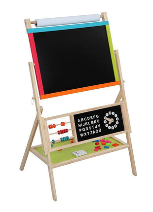 Dječija drvena tabla, stalak 3 u 1 - tabla, magnetska tabla, tabla sa dodacima