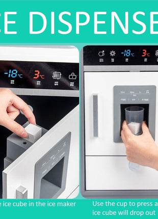 Dječija drvena kuhinja sa zvukom, svjetlom i priborom za kuvanje - bijelo/siva