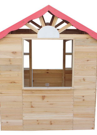 Dječija drvena kućica za igru na otvorenom KINDER HOME - za dvorište i baštu, 115×102×129 cm