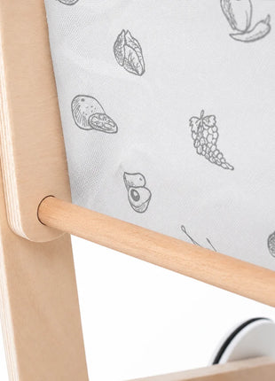 Dječija drvena hodalica GINGER HOME – Kolica za kupovinu sa korpom, igračka za guranje, Montessori, 52 cm