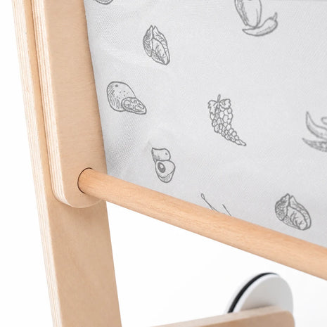 Dječija drvena hodalica GINGER HOME – Kolica za kupovinu sa korpom, igračka za guranje, Montessori, 52 cm