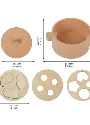 Dječiji drveni kuhinjski set GINGER HOME, lonac sa namirnicama, pecanje i sorter, Montessori, 27 dijelova
