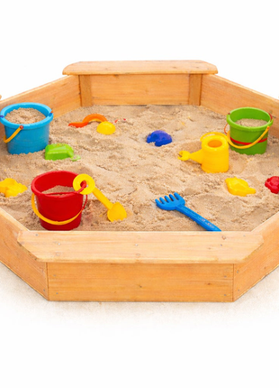 Kinder Home Drveni pješčanik sa sjedištima 134,5×134,5cm