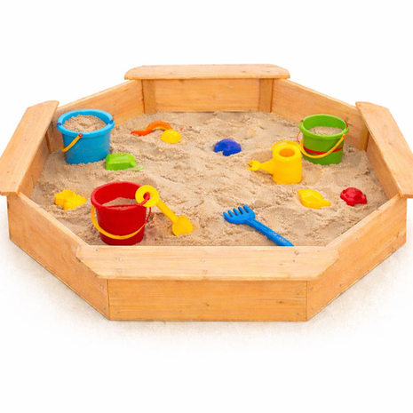 Kinder Home Drveni pješčanik sa sjedištima 134,5×134,5cm