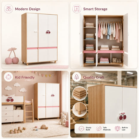 Kinder Home Dječiji ormar Cherry, 120x60x180cm