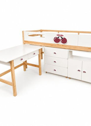 Kinder Home Dječiji krevet Cherry sa policama i radnim stolom - 200x90cm
