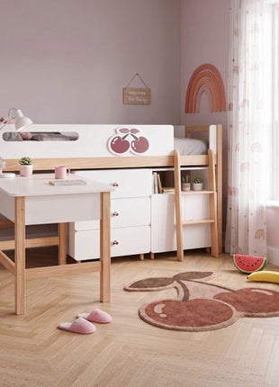 Kinder Home Dječiji krevet Cherry sa policama i radnim stolom - 200x90cm