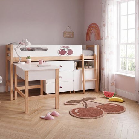 Kinder Home Dječiji krevet Cherry sa policama i radnim stolom - 200x90cm