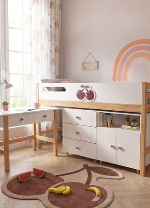 Kinder Home Dječiji krevet Cherry sa policama i radnim stolom - 200x90cm
