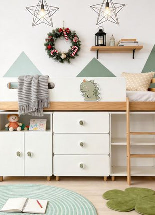 Kinder Home Dječiji krevet Dino sa policama i ladicama za odlaganje - 200x90cm