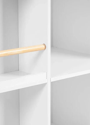 Dječija polica za igračke i knjige, kućica sa policama i tablom za crtanje, Montesori, bijela