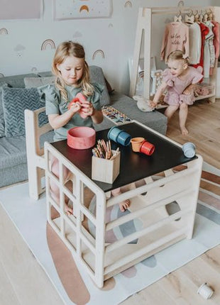 Kinder Home Montessori set 2U1 - Dječiji sto sa penjalicom i stolicom