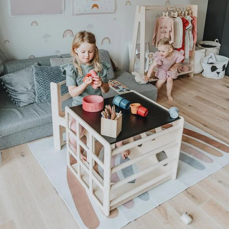 Kinder Home Montessori set 2U1 - Dječiji sto sa penjalicom i stolicom
