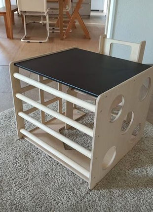 Kinder Home Montessori set 2U1 - Dječiji sto sa penjalicom i stolicom
