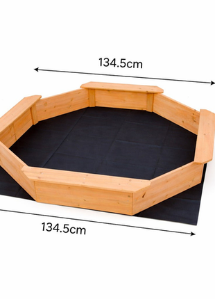 Kinder Home Drveni pješčanik sa sjedištima 134,5×134,5cm