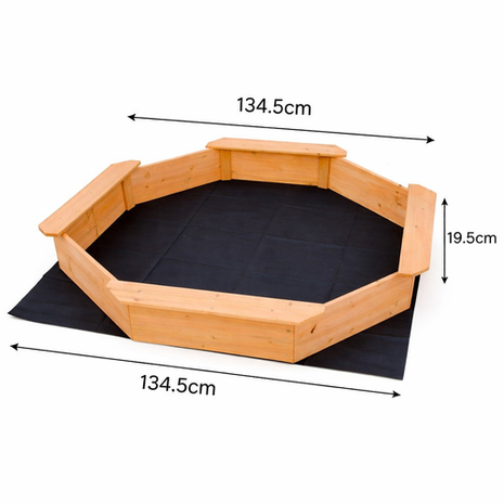 Kinder Home Drveni pješčanik sa sjedištima 134,5×134,5cm