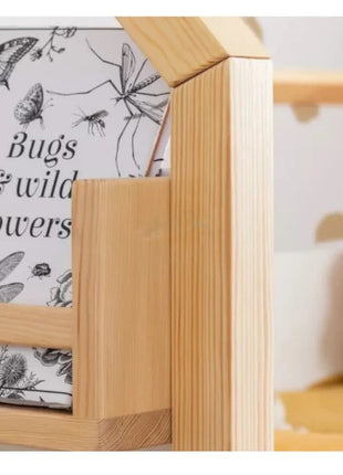 Kućica za dječiji krevet, Montessori, dvospratna, tobogan, crna tabla, ram dušeka 90x200 cm